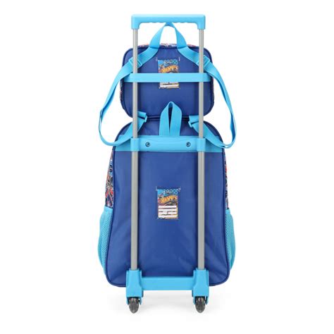 Kit Mochila Car Lancheira Hot Wheels Azul Luxcel