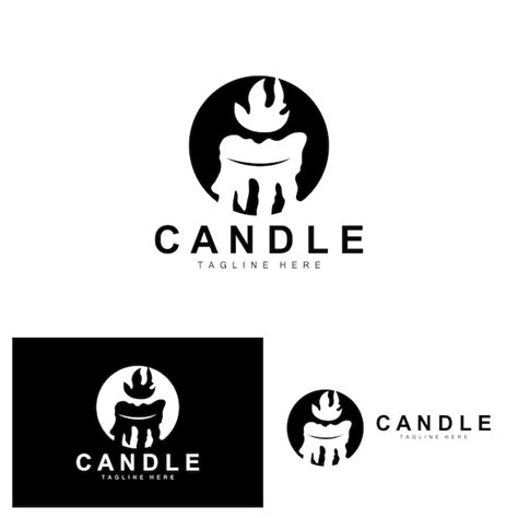 Premium Vector Candle Logo Flame Lighting Design Burning Luxury