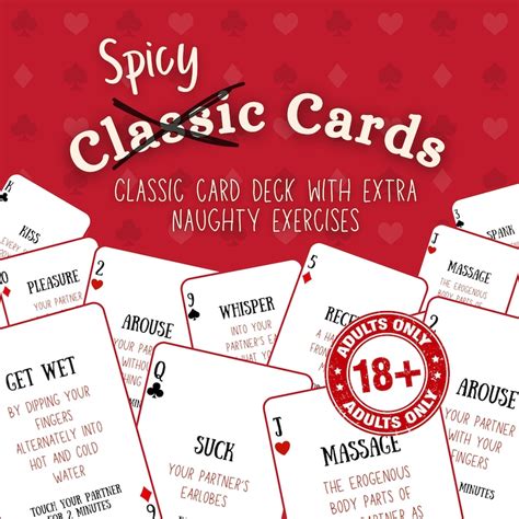 Spicy Couple Card Game 18 Sex Game 54 Classic Cards With Super Naughty Exercises Couple