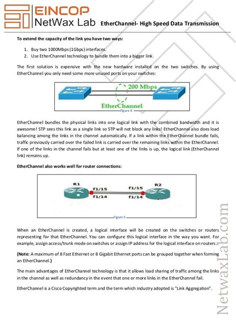 Ether Channel High Speed Data Transmission