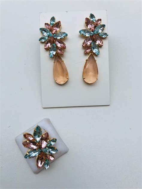 Kit Brinco E Anel Londres Azul Nude Mania De Mulher Acess Rios De Moda Para Festas