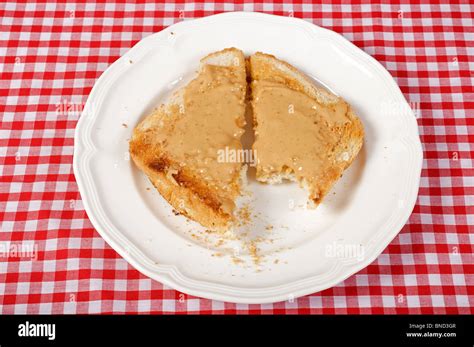 peanut butter  toast stock photo alamy