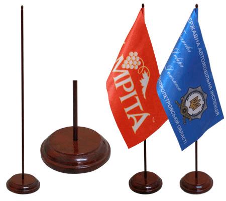 Подставка настольная деревянная однорожковая для флажков, цена 150 грн ...