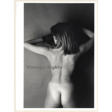 Artistic Erotic Nude Study Slim Blonde Female Rear View Vintage Photo France S