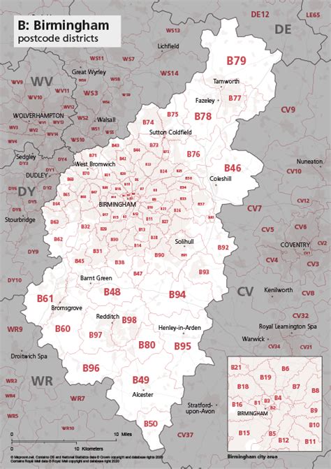 map postcode districts birmingham maproom