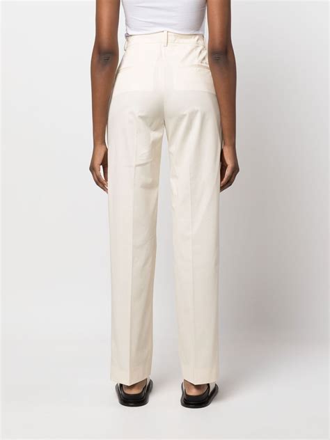 Calvin Klein High Waist Straight Leg Trousers In Nude ModeSens