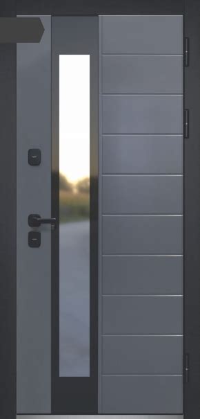 ВХОДНАЯ ДВЕРЬ С ТЕРМОРАЗРЫВОМ ЛЮКСОР ТЕРМО 5 эмаль серая / эмалит белый ...