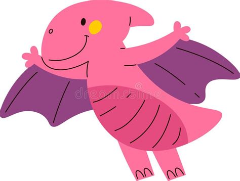 Dinosaur Pterodactyl Lined Stock Vector Illustration Of Monster