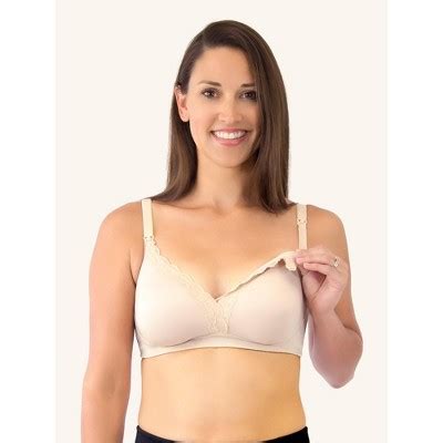 Leading Lady The Veronica Silky Lace Nursing Bra In Nude Size D Target
