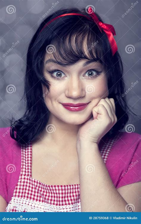 Surprised Brunette Housewife Stock Photo Image Of Style Apron