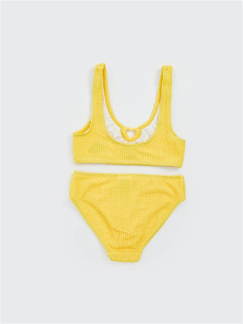 LCW Kids Sarı Hızlı Kuruyan UV Korumalı Kız Çocuk Bikini S EG Z DQR
