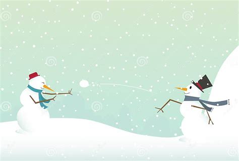 Snowman Throwing Snowball Stock Vector Illustration Of Green 39052028