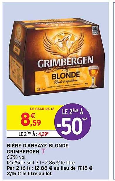 Promo Bière D abbaye Blonde Grimbergen chez Intermarché Hyper iCatalogue fr