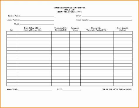 Employee Log Template