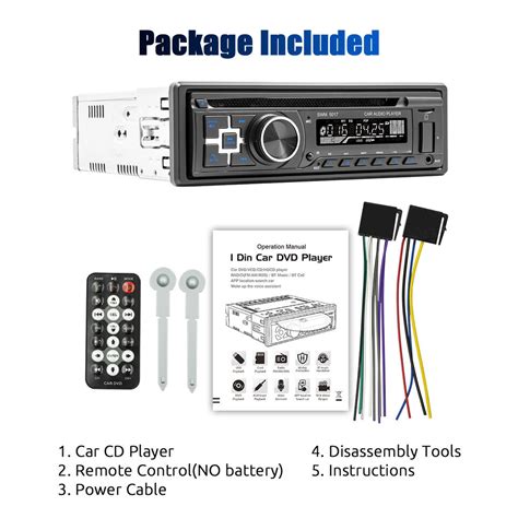 Single 1 Din Car Stereo Cd Dvd Radio Bluetooth Usb Sd Aux Audio Mp3 Fm