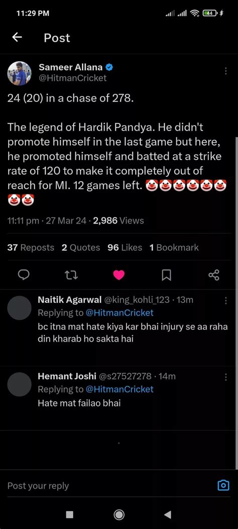 SRH Vs MI Fans Troll Hardik Pandya For His Horrible Knock Of 24 20