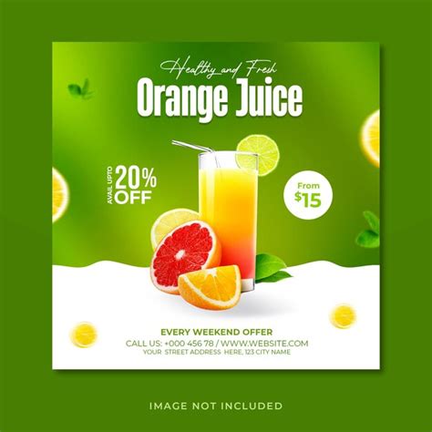 Premium Psd Orange Juice Social Media Post Template