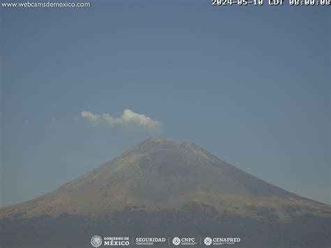 El volcán Popocatépetl emite 31 exhalaciones y 196 minutos de tremor