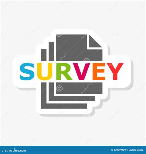 Survey Sticker Survey Clipboard Survey Document Stock Illustration