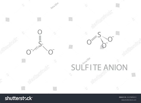 Sulfite Anion Molekulare Skelettale Chemische Formel Stock