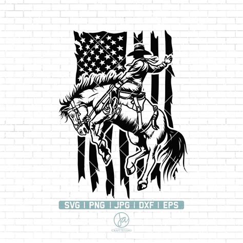 Rodeo Svg Us Rodeo Svg Cowboy Svg Western Cowboy Riding Horse Svg