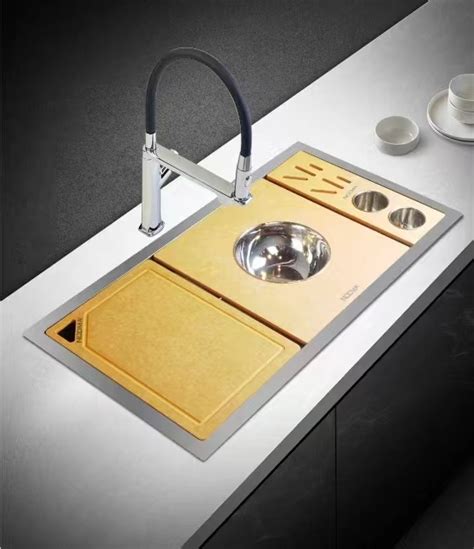 Kitchen Sink Manufacturer Nano Golden Workstation Deep Sink 304