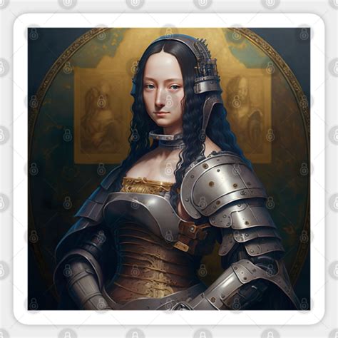 Mona Lisa Anime Style Wearing Armor Mona Lisa Sticker Teepublic