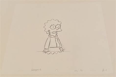 Simpsons Original Production Animation Sketch Drawing Cel Lisa Rare Etsy