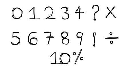 Numbers black isolated Royalty Free Vector Image