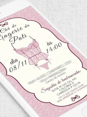 CONVITE DIGITAL CHÁ DE LINGERIE Elo Produtos Especiais