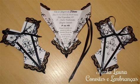 Convite Para Ch De Lingerie Corpete De Origami Elo