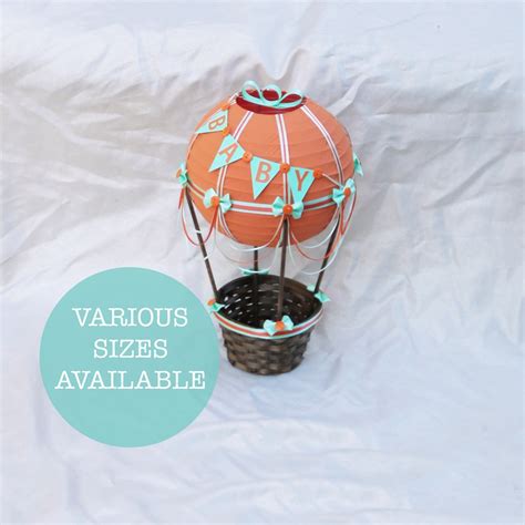 Hot Air Balloon Centerpiece B A B Y Orange And Teal Up Up And Etsy