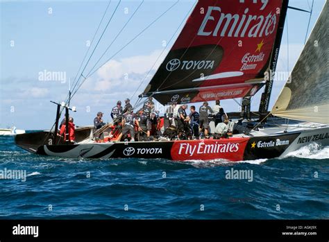 Team New Zealand In America S Cup Stock Photo Alamy