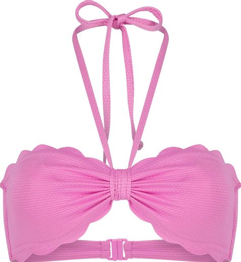 Hunkem Ller Scallop Bandeau Bikini Top Pink Pris
