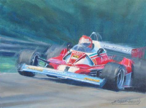 Formual 1 Painting Niki Lauda Automotive Artist Stuart Booth