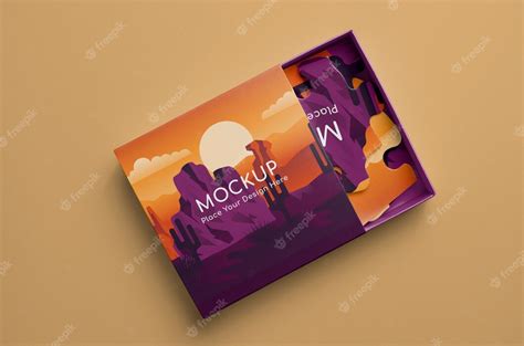 Premium Psd Top View Cute Puzzle Design Mockup
