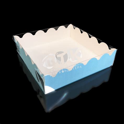 Упаковка для пряников и печенья ГОЛУБАЯ 120х120х30 мм 10 шт купить