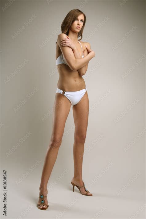 Sexy Woman In A Whte Bikini Stock Photo Adobe Stock