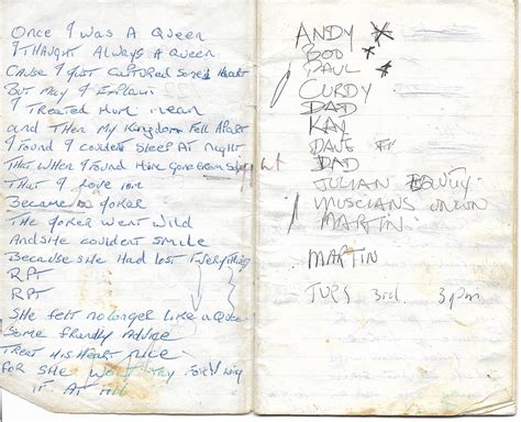 Lot Detail Sex Pistols Steve Jones Circa 1977 1978 Handwritten Notebook With Handwritten