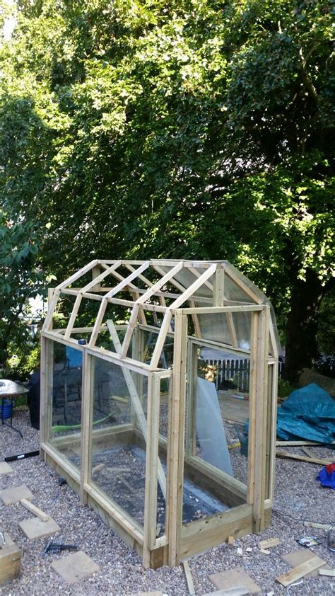 Greenhouse design in progress using mostly recycled materials. | Wooden ...