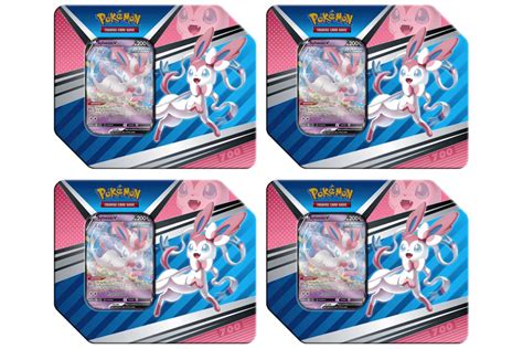 Pokémon Tcg V Heroes Sylveon V Tin 5 Packs 4x Lot Kr