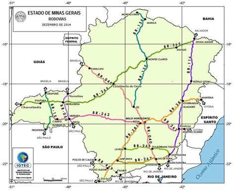 Mapa de Minas Gerais cidades rodoviário mesorregiões Toda Matéria