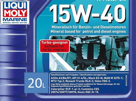 Liqui Moly 15w40 za brodske motore Volvo CAT Cummins Yanmar 20litara