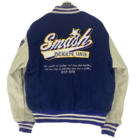 Vintage 50s Dokkyo University Baseball Club Smash Wool Leather Varsity Jacket Butwin Union Made ...