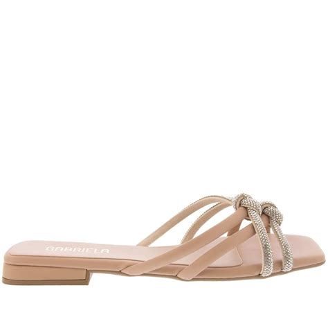 Tamanco Gabriela Salto Bloco Detalhe Nós Pedraria Nude Compre Agora Dafiti Brasil