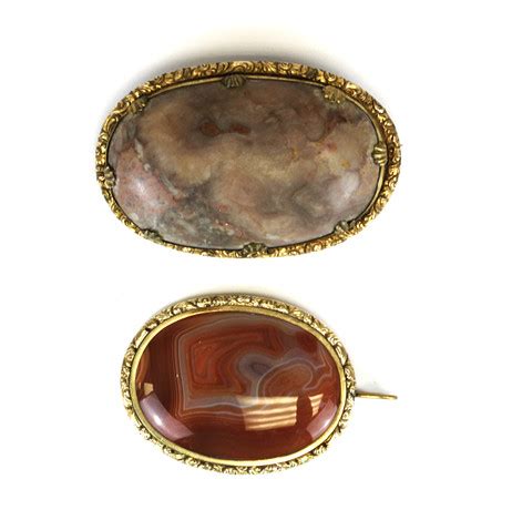 GEORGISK AGAT HÄNGE OCH HALVÄDELSTEN BROSCH. Smycken & Ädelstenar ...