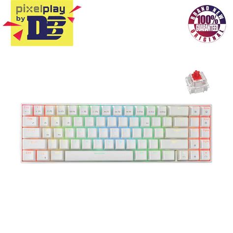 Royal Kludge RK Tri Mode RGB Keys Hot Swappable Mechanical Keyboard White Red Switch