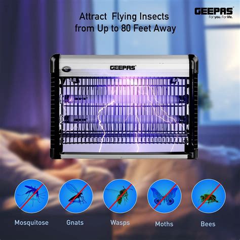 Geepas Fly And Insect Killer Powerful Fly Zapper 20w Uv Light