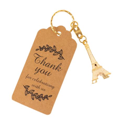 Efavormart Pack Gold Plastic Paris Eiffel Tower Keychain Party Favor