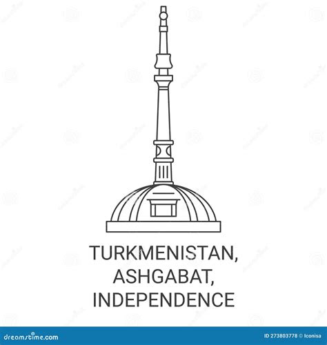 Turkmenistan, Ashgabat, Independence Monument Travel Landmark Vector